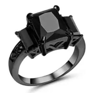 Black gold filled ring with black sapphires!